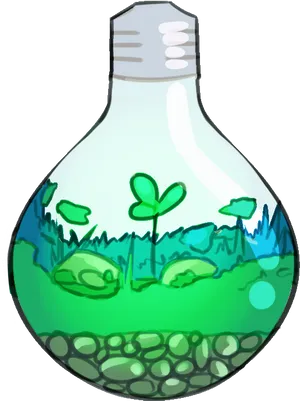 Eco Friendly Lightbulb Terrarium PNG Image