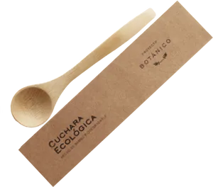 Eco Friendly Wooden Spoon Packaging PNG