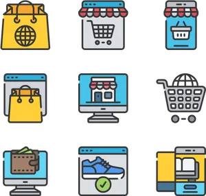 Ecommerce Icons Set PNG Image