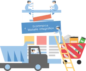 Ecommerce Website Integration Concept PNG Image