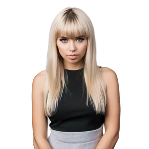 Edgy Blonde Bangs Style Png 06282024 PNG Image