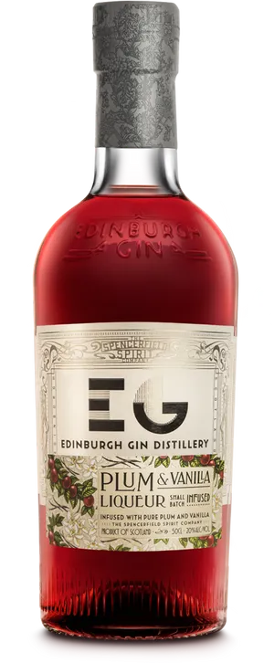 Edinburgh Gin Plumand Vanilla Liqueur Bottle PNG Image