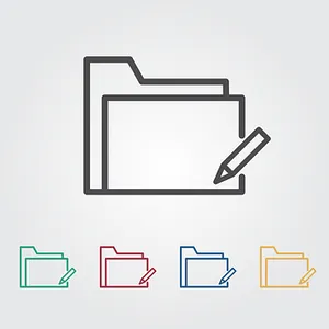 Editable Folder Icons Graphic PNG Image