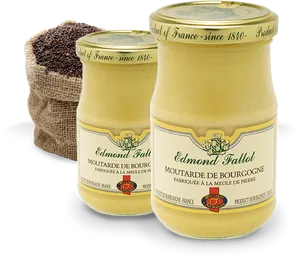 Edmond Fallot Burgundy Mustard Jars PNG Image