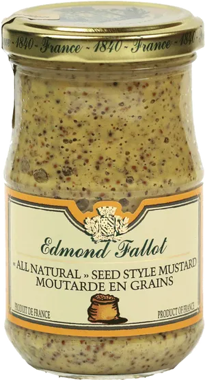 Edmond Fallot Seed Style Mustard Jar PNG Image