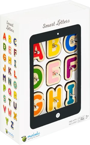 Educational Alphabet Tablet Toy Packaging PNG Image