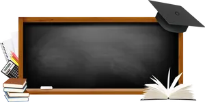 Educational Blackboardand Accessories PNG Image