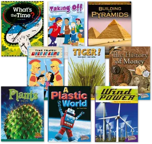 Educational Book Covers Collection PNG Image