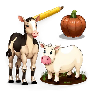 Educational Farm Animals Png Array Yef28 PNG Image