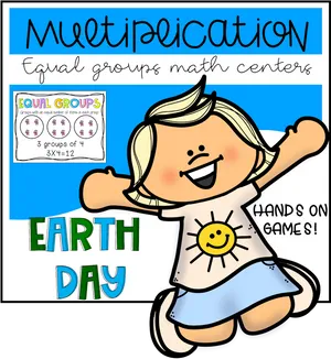 Educational Multiplication Earth Day Poster PNG Image