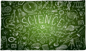 Educational Science Chalkboard Illustration PNG Image