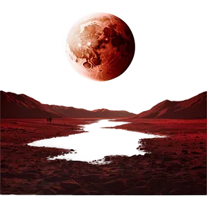 Eerie Blood Moon Landscape Png 06112024 PNG Image