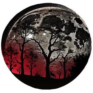 Eerie Blood Moon Landscape Png 20 PNG Image