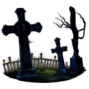 Eerie Graveyard Scene Png 06122024 PNG Image