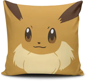 Eevee Pokemon Character Cushion PNG Image