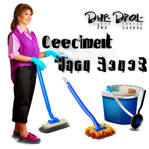 Efficient Cleaning Lady Png 06292024 PNG Image