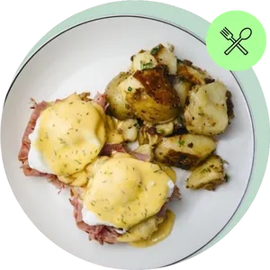 Eggs Benedictwith Potatoes PNG Image