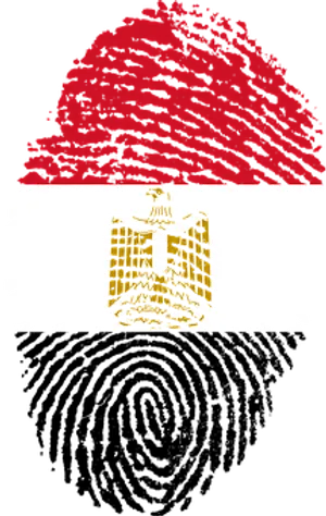 Egyptian Flag Fingerprint Art PNG Image