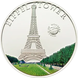 Eiffel Tower Commemorative Coin2010 PNG Image