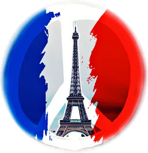 Eiffel Tower French Flag Circle PNG Image