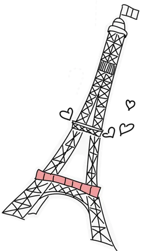 Eiffel Tower Illustration Black Background PNG Image