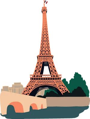 Eiffel Tower Illustration PNG Image