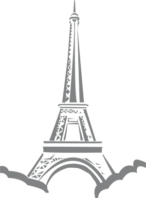 Eiffel Tower Silhouette Graphic PNG Image