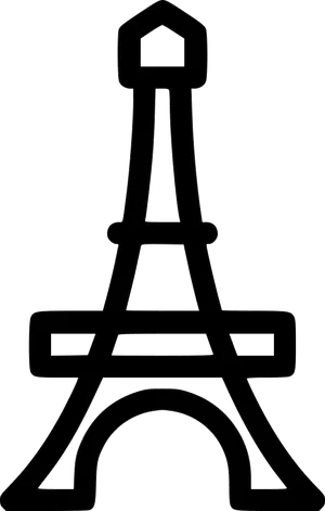Eiffel Tower Silhouette Graphic PNG