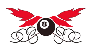 Eight Ball Wings Artwork PNG Image