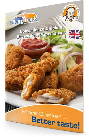 Elburg Foods Fried Chicken Breast Fillet Specialties PNG Image