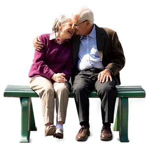 Elderly Couple On Bench Png Gel44 PNG Image