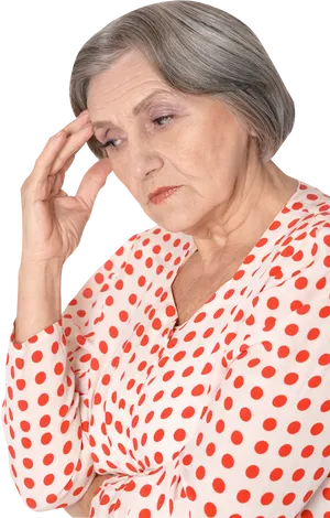 Elderly Woman Experiencing Headache PNG Image