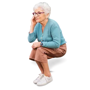 Elderly Woman In Glasses Png Bke PNG Image