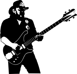 Electric Bass Guitar Silhouette PNG Image