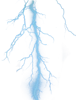 Electric Blue Lightning Strike PNG Image