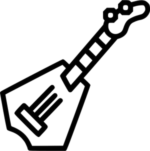 Electric Guitar Icon Silhouette PNG Image