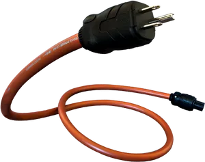 Electric Power Cord Orange Background PNG Image