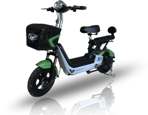 Electric Scooter Black Green Design PNG Image