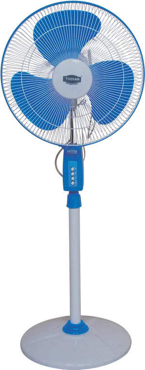 Electric Standing Fan Blue White PNG Image