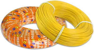 Electrical Cable Coils Yellow Wires.png PNG Image