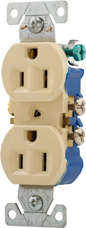 Electrical Duplex Outlet Beige PNG Image