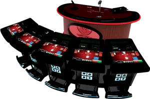 Electronic Blackjack Table Setup PNG Image