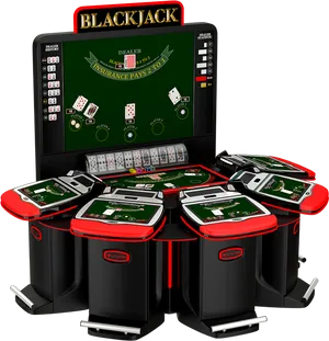 Electronic Blackjack Table Setup PNG Image