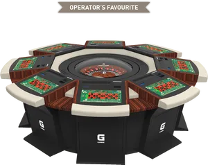 Electronic Roulette Table Setup PNG Image