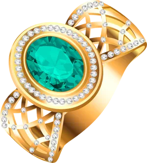 Elegant Aquamarine Diamond Ring Design PNG
