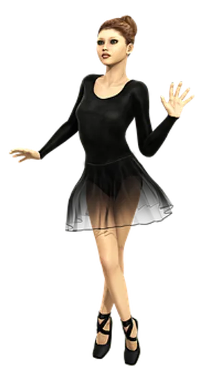 Elegant Ballerina Pose PNG Image