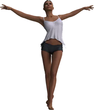 Elegant Ballerina Pose PNG Image