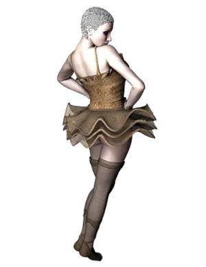 Elegant Ballerina3 D Render PNG Image