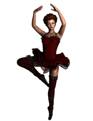 Elegant_ Ballet_ Dancer_in_ Red PNG Image