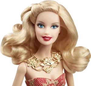 Elegant Barbie Doll Portrait PNG Image